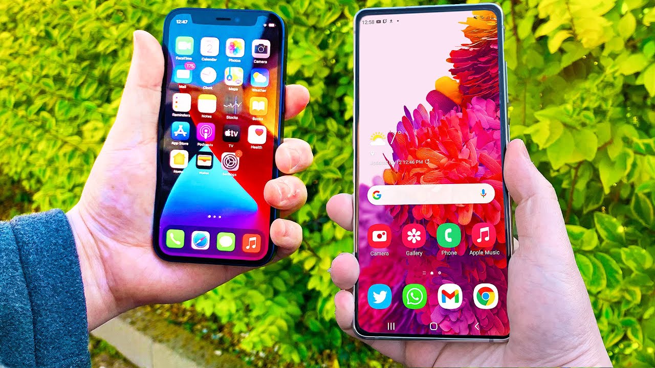 مقایسه صفحه نمایش آیفون و سامسونگ