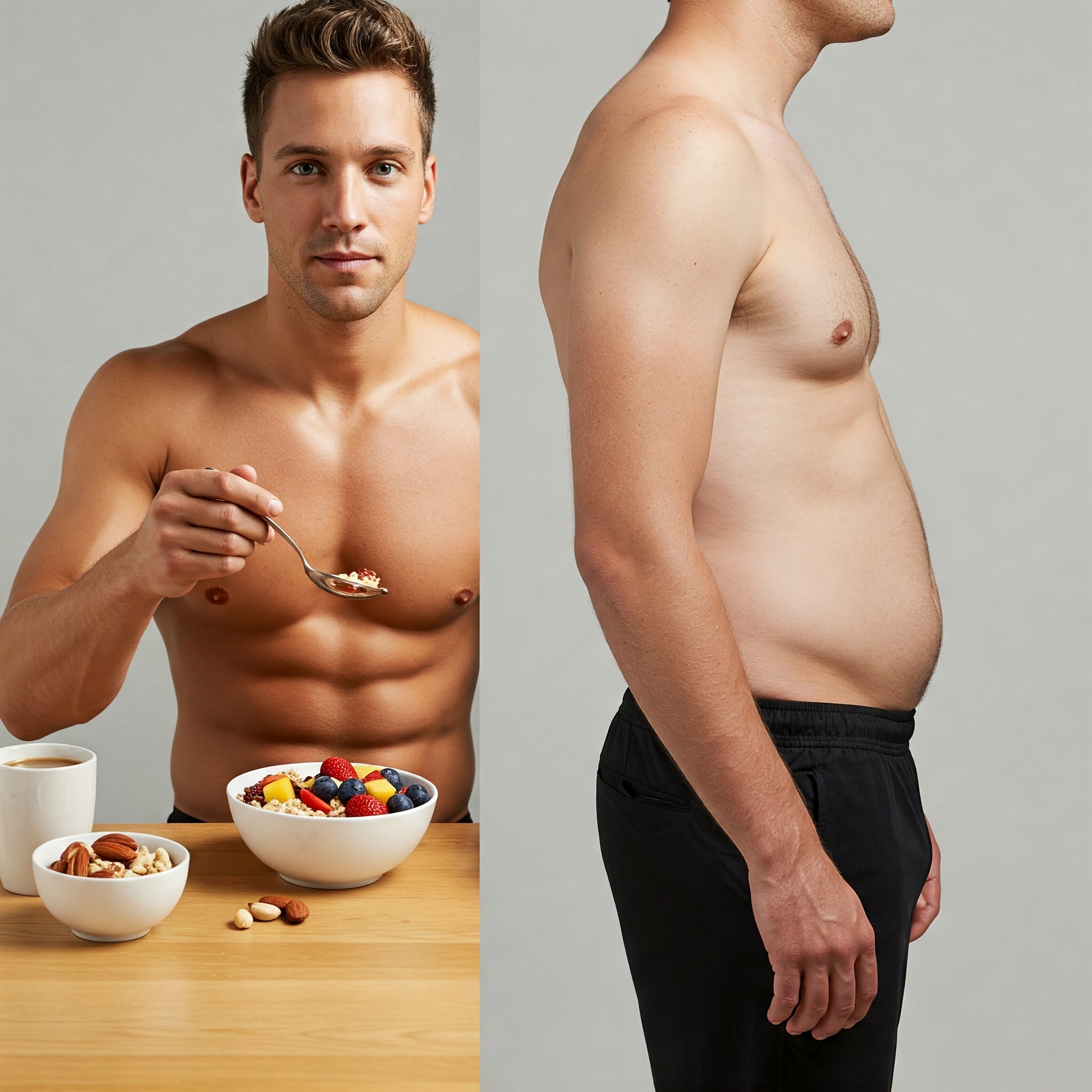 نمودار مقایسه وزن افراد با عادت غذایی متفاوت (با و بدون صبحانه)