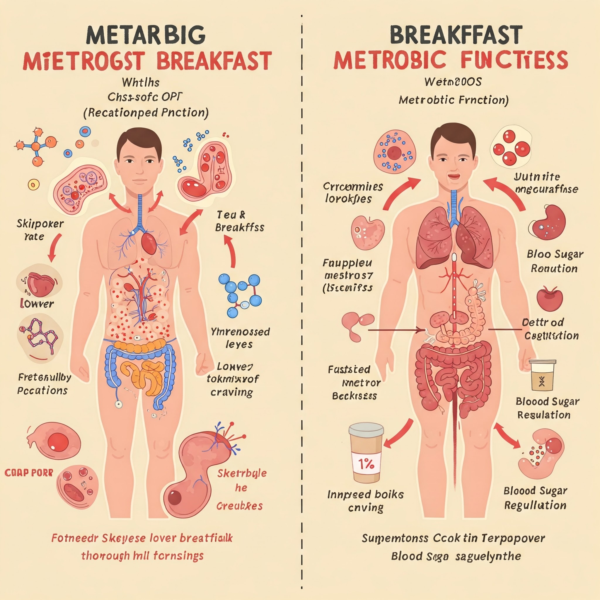 نمای گرافیکی از تقابل دو شخصیت؛ یکی با صبحانه کامل، دیگری با فنجان قهوه و لپ‌تاپ